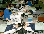 한전 사회봉사단 1주년 기념행사의 일환으로 5월 19일 한전 본사에서 열린 '사랑의 헌혈행사'에서  본사 임직원들이 적극적으로 헌혈에 동참하고 있다.