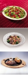 순서대로: 후룻 필즈 샐러드(Fruit Fields Salad), 쏘이 씨어드 비프 파스타(Soy Seard Beef Pasta) , 텍사스 립아이( Texas Ribeye 12o