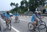 2004년 건강한 대학생 만들기 자전거 국토 대장정에 참여 모습