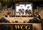 이정문 용인시장 및 WCG의 글로벌 주관사 ICM 정흥섭 대표, 한국게임산업개발원 우종식 원장, 용인시의회 이우현 의장 등이 참가한 가운데 ‘WCG 2005 한국대표 선발전 및 제