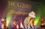 세계 최대 규모의 게임 대회인 '월드사이버게임즈(WCG) 2005'가 16일 오후 6시(현지시간) 싱가포르 썬텍 컨벤션 센터에서 전세계 67개국 700여명의 각국