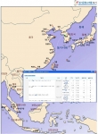 지도기반 정기선 운항스케줄 확인 서비스 모습.