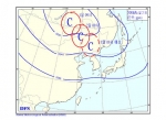 500hPa(약 5㎞ 상공) 찬 공기핵(영하40 ℃) 이동과 예상도