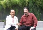 한빛소프트 대표 김영만 회장(좌)과 플래그십 스튜디오 CEO 빌 로퍼(우)