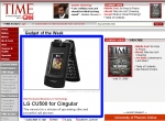 타임誌 인터넷판에서 '이주의 제품(Gadget of the Week)’으로 선정된 LG전자 HSDPA폰(모델명:LG-CU500) 