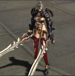 공각기동대 원작자 시로 마사무네가 직접 디자인한 아이템을 착용한 RF온라인 코라 캐릭터 모습