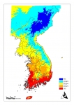기온 상승에 따른 잠재 산림식생기후대 분포 변동( 현 재 ) 