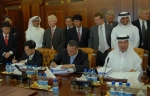 두산중공업은 카타르 현지에서 11일 카타르 페트롤리엄(Qatar Petroleum)社 압둘라 살라트(Abdullah H. Salat) 고문(오른쪽), 노르스크 하이드로(Norsk 