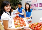 삼성전자가 강원도 토마토 생산농가를 돕기 위해 14일부터 20일까지 수원사업장에서 '강원도 토마토 직거래 장터'를 열고 강원도 정선군 여량 농협으로부터 공급받은 