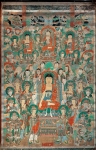 부석사 괘불, 조선 1684년, 
925×577.5㎝, 비단에 색, 국립중앙박물관