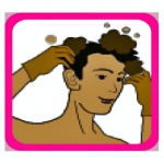 샤워하면서 머리를 감듯이 가볍게 바른 후 5분이면 염색이 완성된다. [수화연사용 그림제공 및 도움말: 서원라이프]  