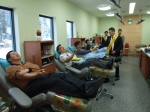 녹십자 광주지점 직원들이 헌혈에 참여하고 있다.