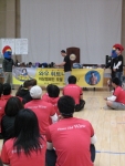 16일 울산고등학교 강당에서 열린 아당캠페인의 건강해지는 날 이벤트 장면