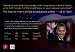 어도비 플래시, 뉴욕타임즈 CNN MSNBC 등 유수의 미디어에 채택 오바마 美 대통령 취임식 인터넷 중계