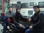 팝펀의 홈페이지개편을 축하하기위해  한자리에 모인 송용선감독, 민경철PD, 심수철팀장(좌측부터)