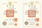 훈장증 견본 (개선 전)과 훈장증 견본 (개선 후)