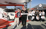 FIFA Executive Committee member Chuck Blazer presents the Kia Soul to the FIFA Interactive World Cup