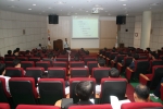 기술원 산업지원부장이 환영인사 및 검정제도에 대한 설명을 하고 있다.