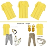Yellow 무지 티셔츠 Active 하게 스타일링