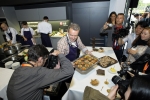 Renowned French chef Alain Passard hosts a cooking demonstration at LG's Urban Café during the 