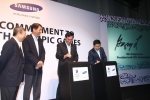 Signing photo of Samsung & SYOGOC from Left Podium to Right Podium :
- Mr Goh Kee Nguan (SYOGOC CEO