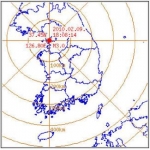9일 발생한 지진의 진앙지