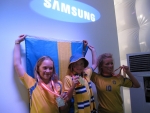 Visitors at the “Samsung Fan Zone” at the IAAF World Indoor Championships – Doha 2010 held at the As