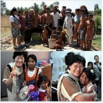 상단-Miracle 캄보디아 결연지역 탐방 단체사진.하단-왼쪽부터 이경자후원자, 춥소피, 웅 스레이홍