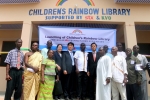 STX그룹이 11일(현지시각) 아프리카 가나 아우투센야(Awutu Senya)주에 위치한 오두퐁크페(Oduponkpehe) 학교에서 ‘가나 농촌지역 어린이도서관 및 이동도서관 개관