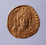 동로마 금화, 중국 영하성 고원(固原), 6세기, 지름 1.5cm.