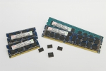 30나노급 4기가비트 및 2기가비트 D램 단품 및 모듈
30나노급 4기가비트 DDR3 D램으로 만든 8기가바이트 노트북용 모듈(SODIMM, 왼쪽 아래)과, 30나노급 2기가비트