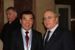 이기수 고려대 총장(좌), 빅토르 사도브니치(Victor Sadovnich) 모스크바국립대 총장.
