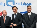삼성전자가 사우디아라비아 통신사업자 모바일리(Mobily)와 MWC 2011이 열린 바르셀로나 현지에서 14일 4G 이동통신 상용 장비 공급계약을 체결했다. 왼쪽부터 에티 살랏社 