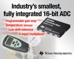 TI, 업계 최소형의 완전 통합 16bit ADC 출시