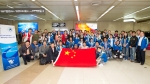 ‘2011 서울 제 8회 국제장애인기능올림픽대회’에 참여하는 중국 선수단 55명이 24일 오후 김포국제공항을 통해 입국 후 국기를 들고 단체사진을 찍고 있다.
