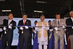 LS전선이 4일 인도 하리아나주 바왈에 국내 최초로 인도 전력 케이블 공장 준공식을 가졌다. 주요참석자들이 테이프 커팅식을 하고 있다.(왼쪽부터 손종호 LS전선 사장, 김중근 주 