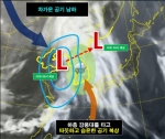 슈퍼컴퓨터에서 모의한 25일(수) 아침 구름예상도