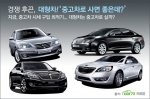 중고차 시세 감가율이 큰 대형차를 중고차로 구매하면 신차보다 훨씬 저렴한 가격으로 풀옵션, 신차급으로 구매할 수 있어 경제적이다.