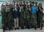 지난16일 설동근 총장이 동명대학교 ROTC 입영훈련장을 찾아 격려했다