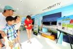 3일부터 5일까지 부산 해운대에서 열린 '삼성 스마트TV 스마트 PLAY 페스티벌'을 찾은 관람객들이  삼성 스마트TV의 동작인식 기능을 활용한 앵그리버드 게임을