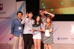부산국제광고제 영스타즈 금상을 수상한 건국대 학생팀, 왼쪽부터 이용우 지도교수, 김형주, 하은지, 이정우, 김금화 학생