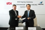 STX-메첼 간 전략적 협력에 관한 양해각서(MOU) 체결식. 사진 왼쪽부터 이고르 쥬진(Igor Zyuzin) 메첼(Mechel) 회장, 강덕수 STX그룹 회장