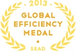 SEAD 어워드를 수상한 제품에 부여되는 '국제효율메달(Global Efficiency Medal)' 엠블럼