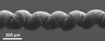 왁스를 첨가제로 이용한 코일드된 구조의 탄소나노튜브 인공 근육의 전자 현미경 이미지
