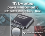TI(대표이사 켄트 전)는 10mS 이하의 초고속 스타트업 시간을 제공하는 저전압 전원 관리 유닛(PMU, power management unit)을 발표했다.