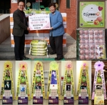 아이들을 위해 기부된 제국의아이들 팬미팅 응원 드리미 쌀화환과 계란드리미화환