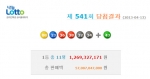 로또 541회 1등 당첨번호