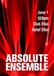 Absolute Ensemble first performance in Korea, to be held on June 1 at Club Ellui in Seoul. Pandora T