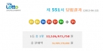 로또 551회 로또 번호
