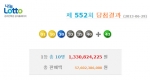 로또 552회 당첨번호 1, 10, 20, 32, 35, 40 보너스 43